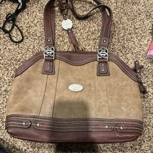 Brown and Tan Leather BOC Women's Bag